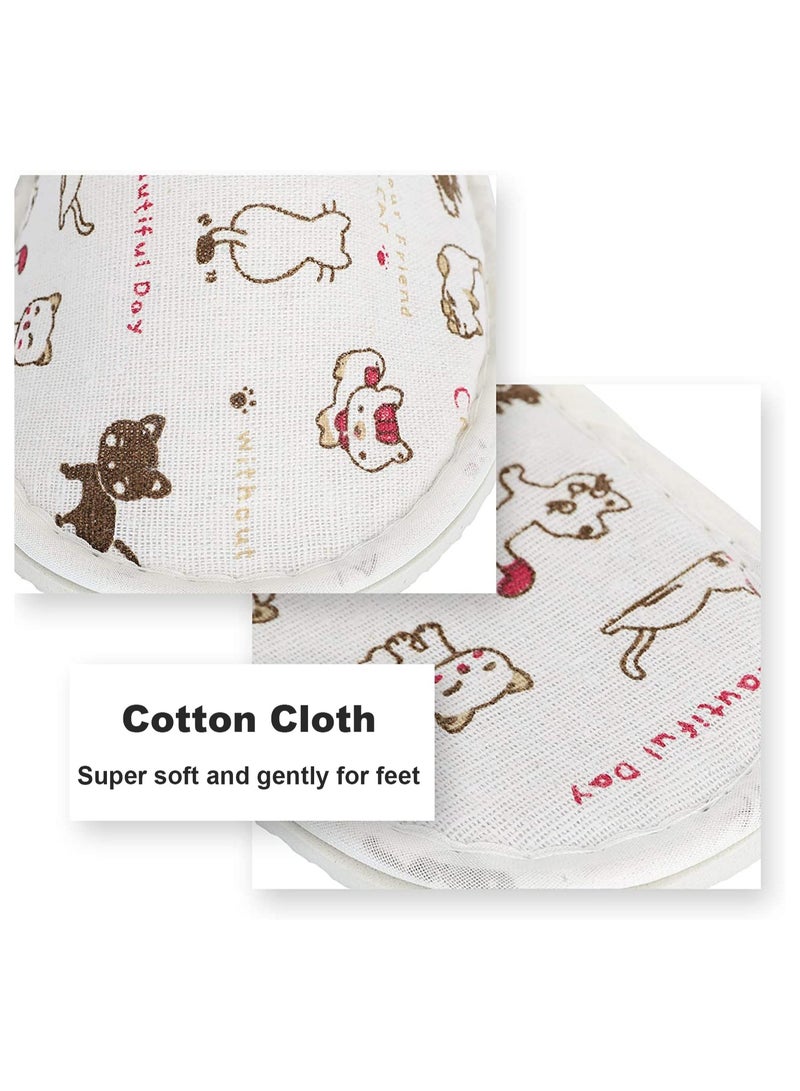 SYOSI 10 Pairs lovely Disposable Slippers Cotton Cloth Closed Toe Spa Slippers for Women and Men, Breathable Non-Slip Slippers for Hotel, Guests, Travel (Cats） - Image 4