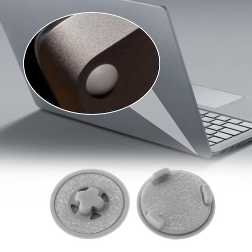 Briny River 4Pcs Laptop Rubber Feet Notebook Anti-Slip Pad 8.3mm Compatible with Microsoft Surface Laptop 3 4 5 Series, Silver - Image 2