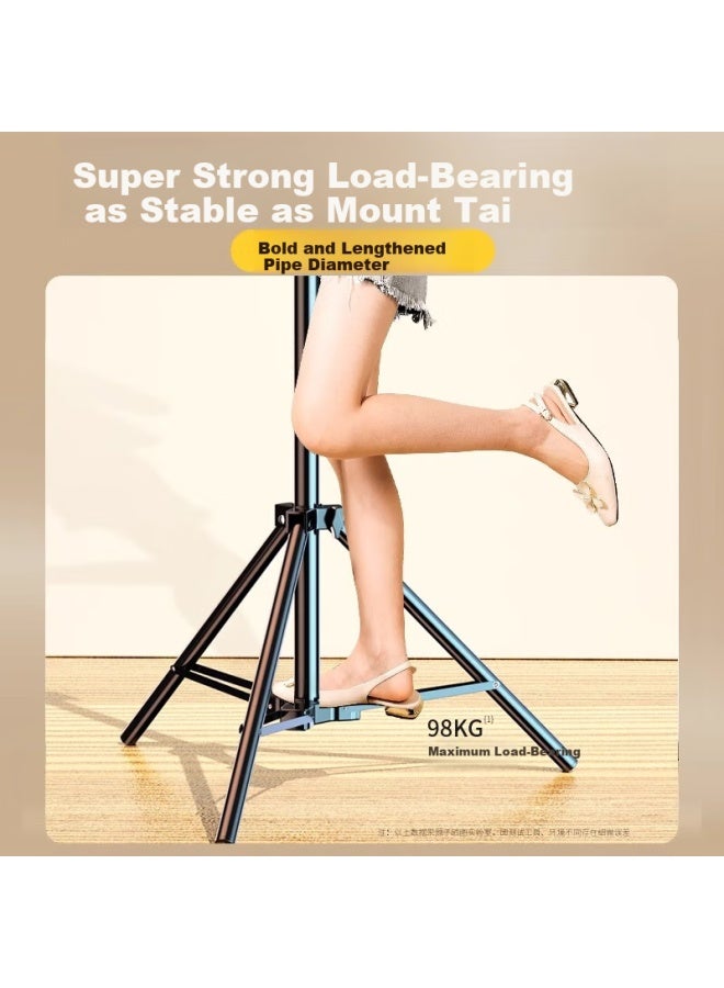 Lingchen Dual Phone Holder Selfie Stick Tripod With Ring Light For Photography Artifact Shooting Tripod Stand 2.1M - Image 3