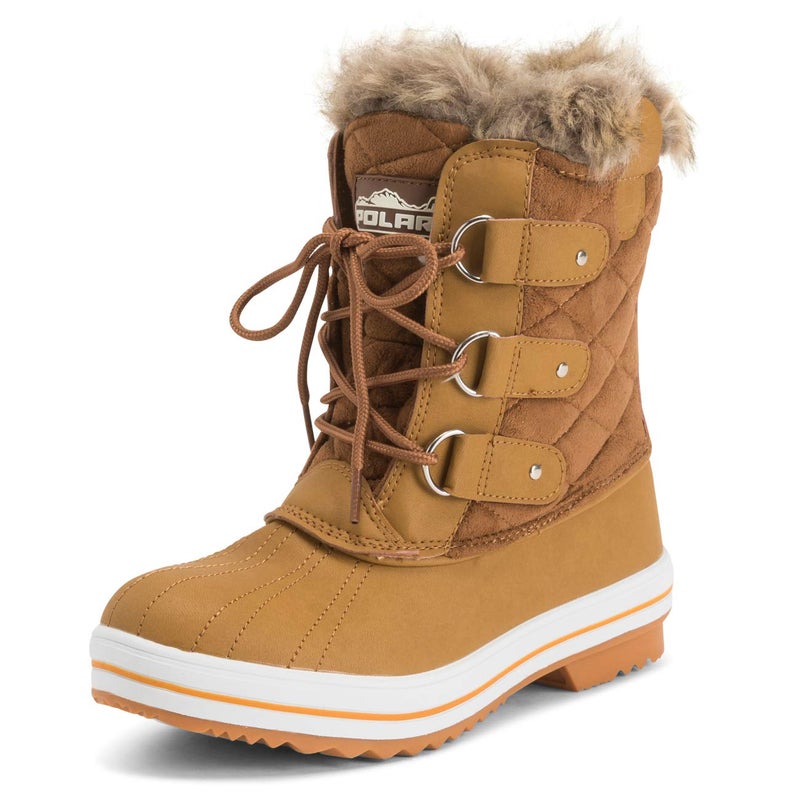 POLAR Womens Snow Boot Quilted Short Winter Snow Rain Warm Waterproof Boots - 9 - TAS40 YC0019 - Image 1