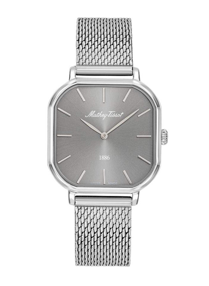 ماثي-تيسوت Mathey-Tissot Monsoon Square Quartz Silver Dial Ladies Watch D7917AS - Image 1