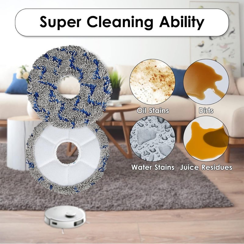 CHAIN PEAK (10 Pack) T30S Mop Pads for ECOVACS DEEBOT T30S/ T30S Combo/ T30 Omni/ X5 Pro Omni/ N30 Omni/ T30S AI/ T50 Pro Omni/ T50 Pro Max/ X2 Omni/ X1 PRO Omni/ T10 Omni/ T10 Turbo/Yeedi M12 Pro+ Mop Pad - Image 5