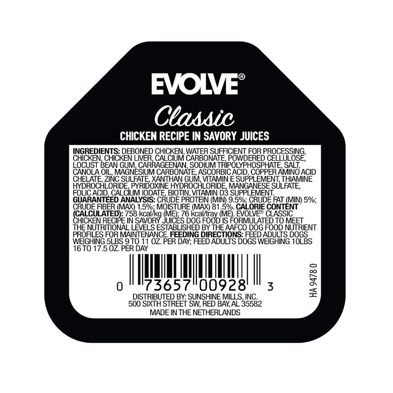 Evolve Pet Food Classic Crafted Meals Chicken Recipe Dog Food, 3.5 Ounce (Pack of 15) - Image 2