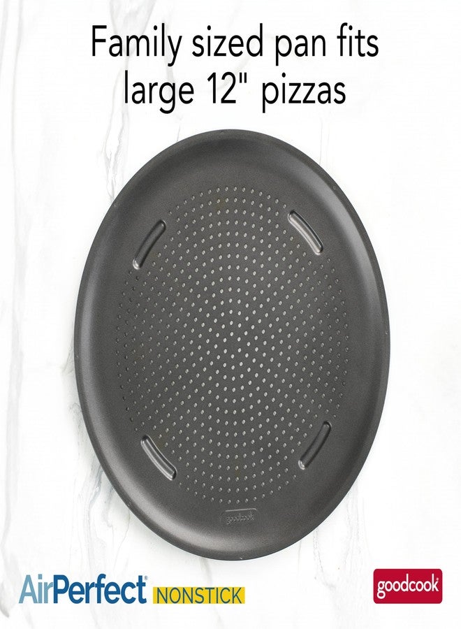 GoodCook AirPerfect Insulated Nonstick Carbon Steel Pizza Pan with Cutting Guides, Perforated Nonstick Pizza Pan, 15.75-Inch, Gray - Image 2