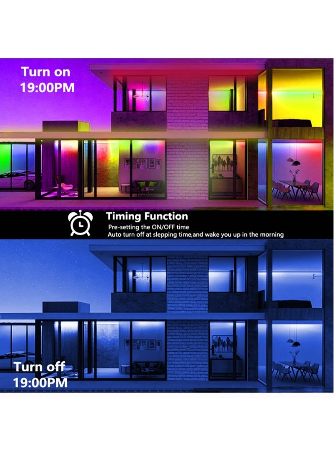 جنية إضاءة مزاجية قابلة للتحكم RGB بطول 10 أمتار، مصابيح ذكية بتقنية Bluetooth 2.4G قابلة لتغيير الألوان، شريط LED مقاوم للماء والرطوبة بمعيار IP67، مزود بجهاز تحكم عن بعد، مثالي للديكور الداخلي والخارجي. - Image 1
