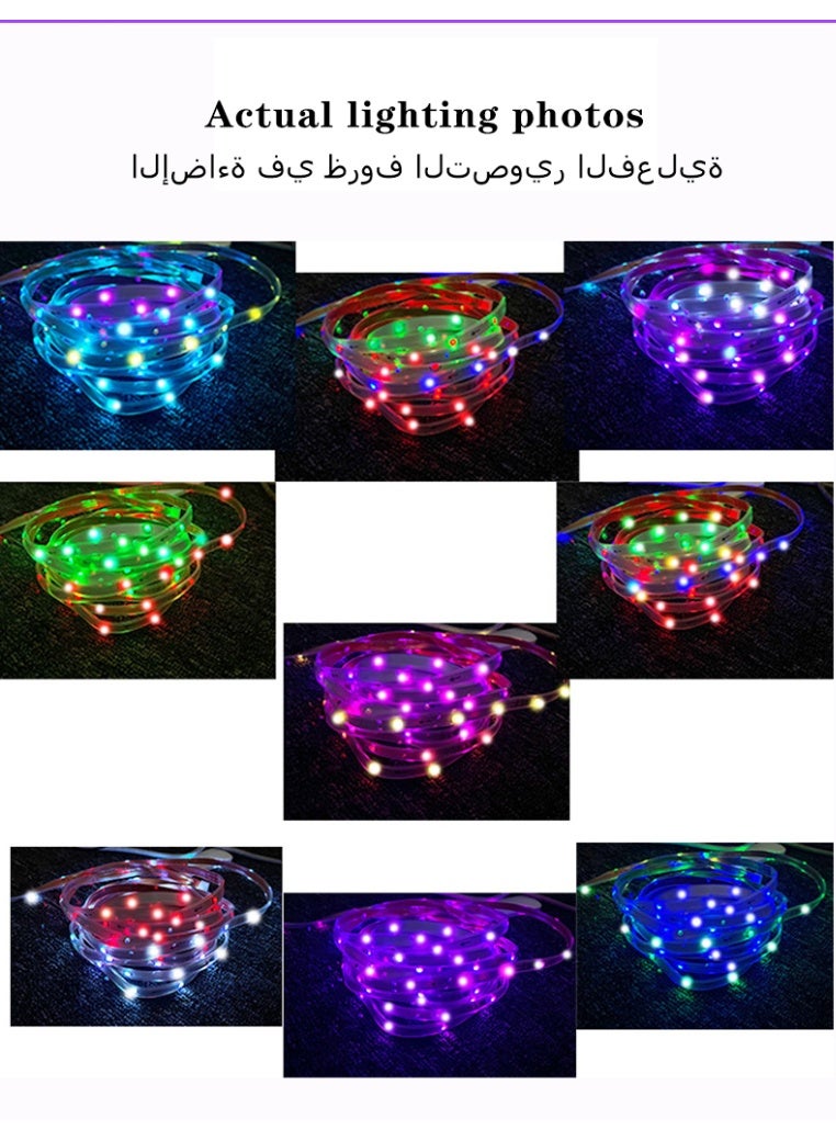 جنية إضاءة مزاجية قابلة للتحكم RGB بطول 10 أمتار، مصابيح ذكية بتقنية Bluetooth 2.4G قابلة لتغيير الألوان، شريط LED مقاوم للماء والرطوبة بمعيار IP67، مزود بجهاز تحكم عن بعد، مثالي للديكور الداخلي والخارجي. - Image 5