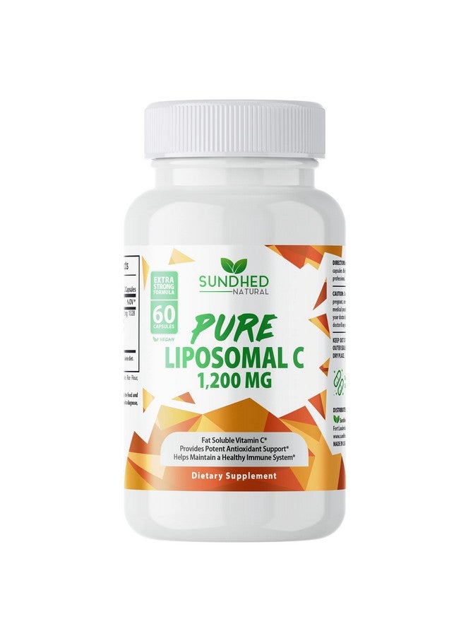 Sundhed Natural Pure Liposomal Vitamin C - 1200mg Immune System & Collagen Health Booster, Helps Anti Aging Skin Vitamins, Sodium Ascorbate, Sunflower Lecithin, Lypo Spheric - 60 Capsules - Image 1
