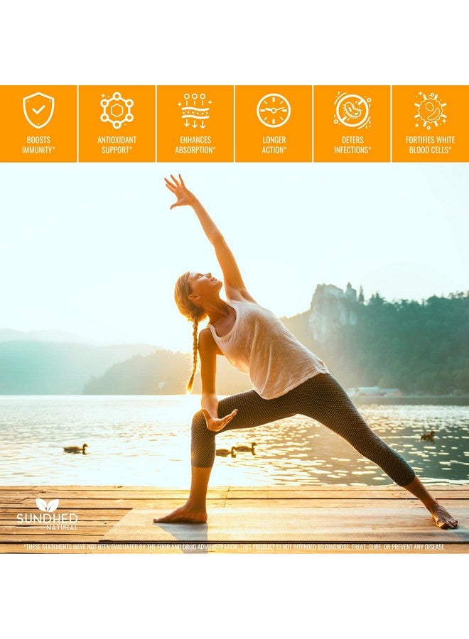 Sundhed Natural Pure Liposomal Vitamin C - 1200mg Immune System & Collagen Health Booster, Helps Anti Aging Skin Vitamins, Sodium Ascorbate, Sunflower Lecithin, Lypo Spheric - 60 Capsules - Image 3