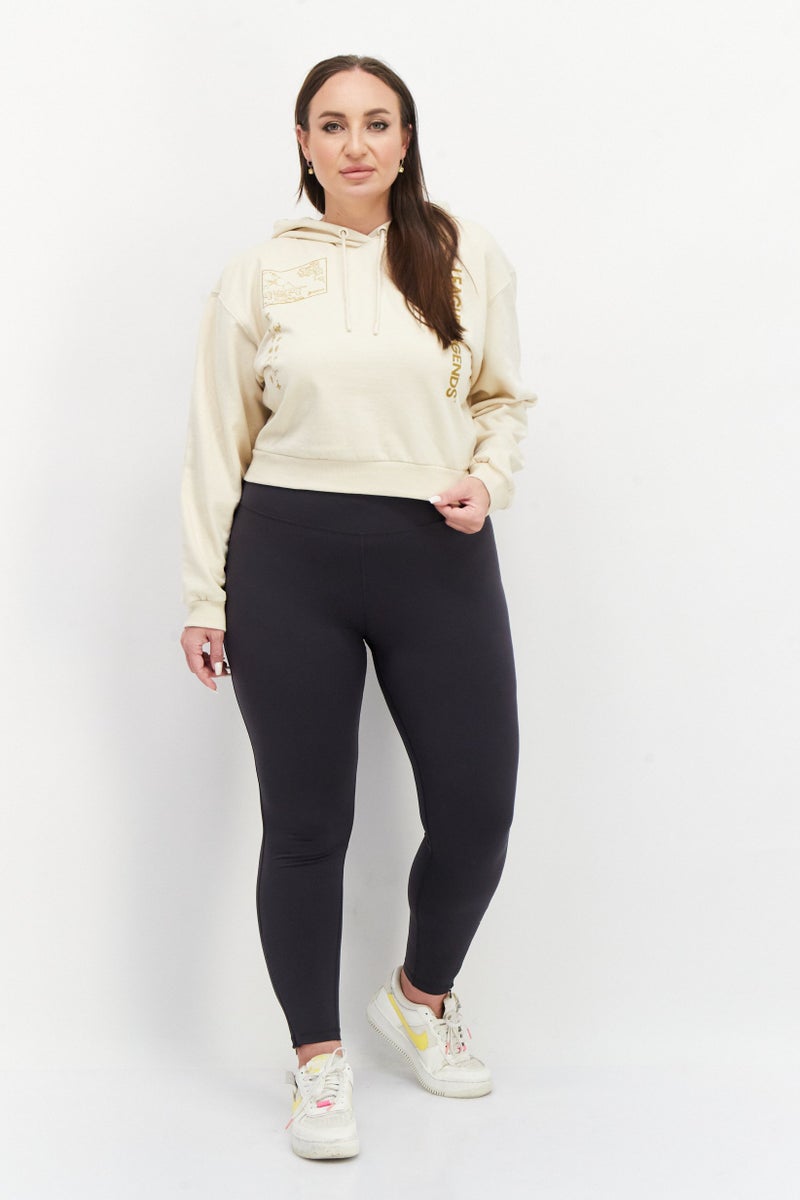 Diffuse Women Hooded League Of Legend Printed Sweatshirt, Beige - Image 3