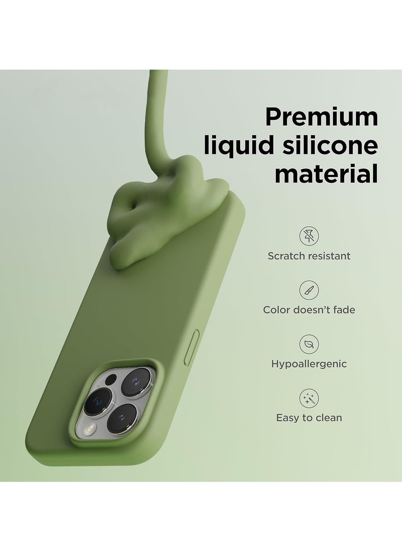 Soft Silicone Case Compatible with iPhone 16 Pro, Liquid Gel Silicone Rubber, Soft Silky Touch [3-Layer Shockproof Structure], Anti-Scratch Microfiber Lining Shockproof Back Cover