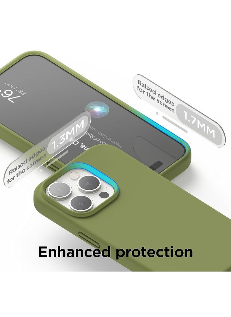 Soft Silicone Case Compatible with iPhone 16 Pro, Liquid Gel Silicone Rubber, Soft Silky Touch [3-Layer Shockproof Structure], Anti-Scratch Microfiber Lining Shockproof Back Cover