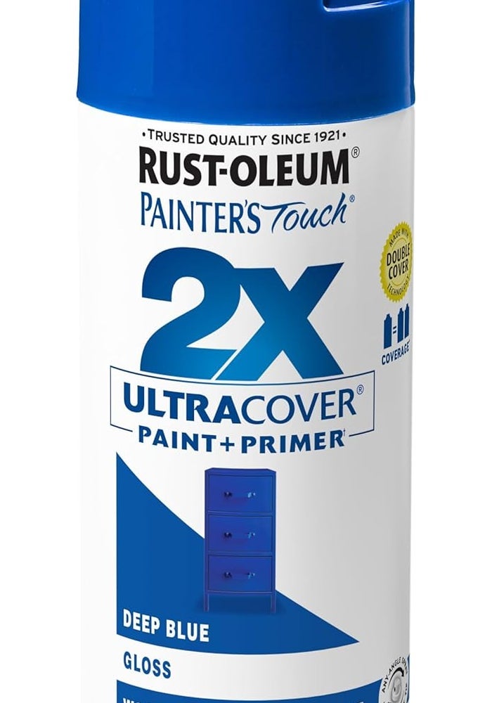 Rust-Oleum Painter's Touch 2X Ultra Cover Gloss Deep Blue Spray Paint - 12 Oz. - Image 1