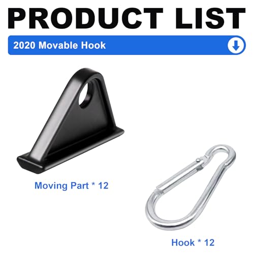 Seekliny 12 Pack 2020 Extrusion Sliding Hook for 20 Series TSlot VSlot Aluminum Extrusion Hardware Accessories Black - Image 3