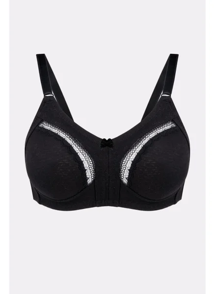 Ayyıldız 3662 Black Minimizing Combed Cotton Bra