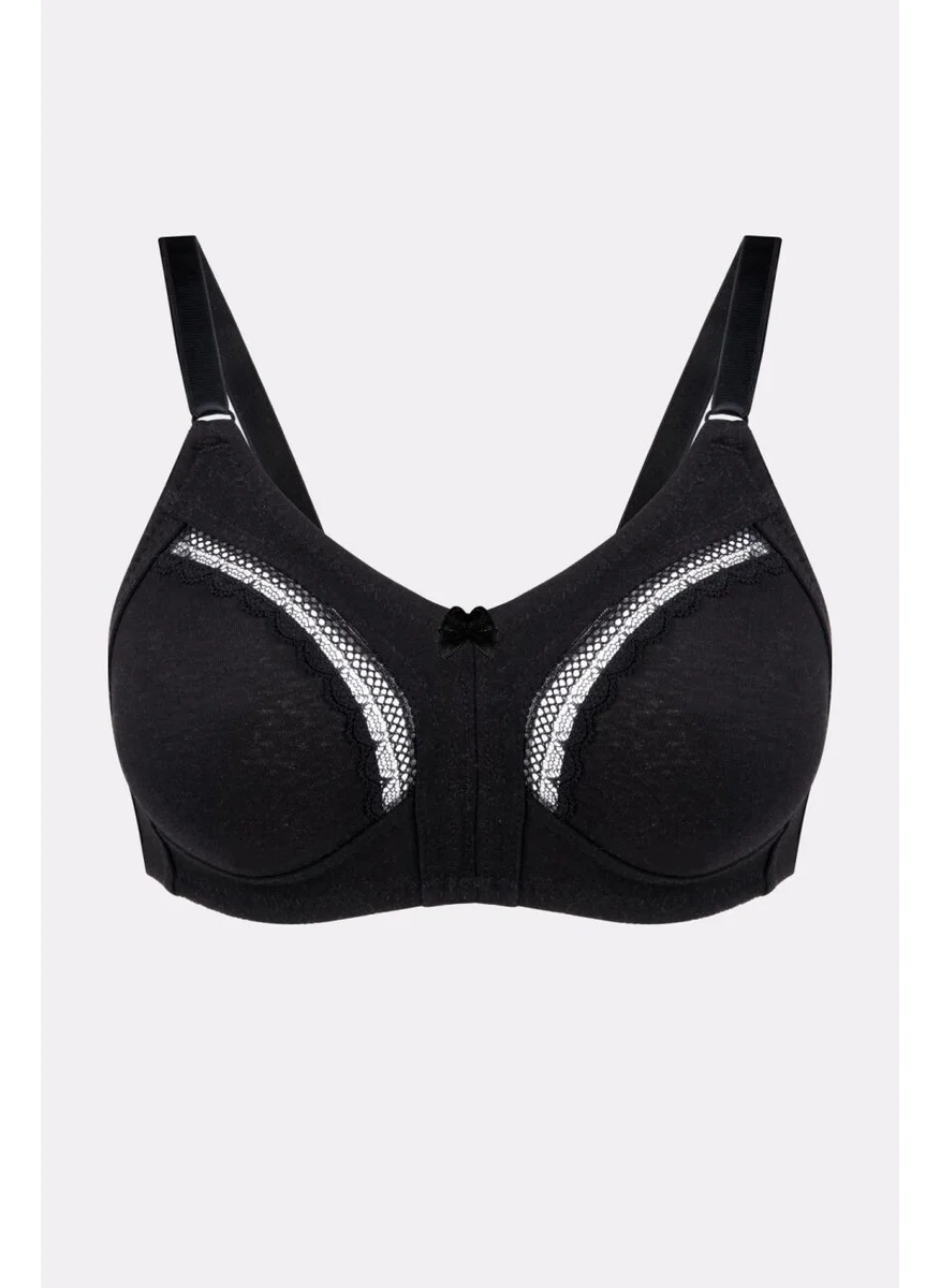 Ayyıldız 3662 Black Minimizing Combed Cotton Bra