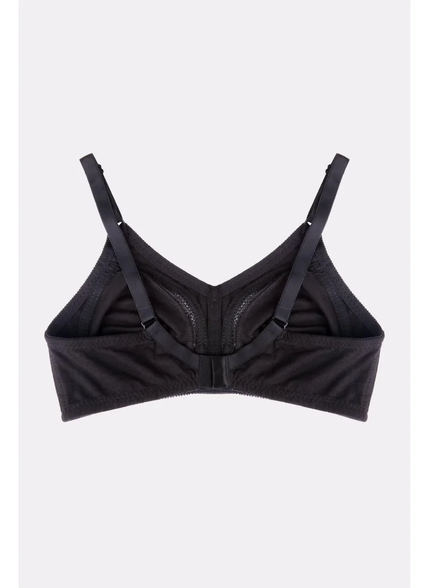 Ayyıldız 3662 Black Minimizing Combed Cotton Bra