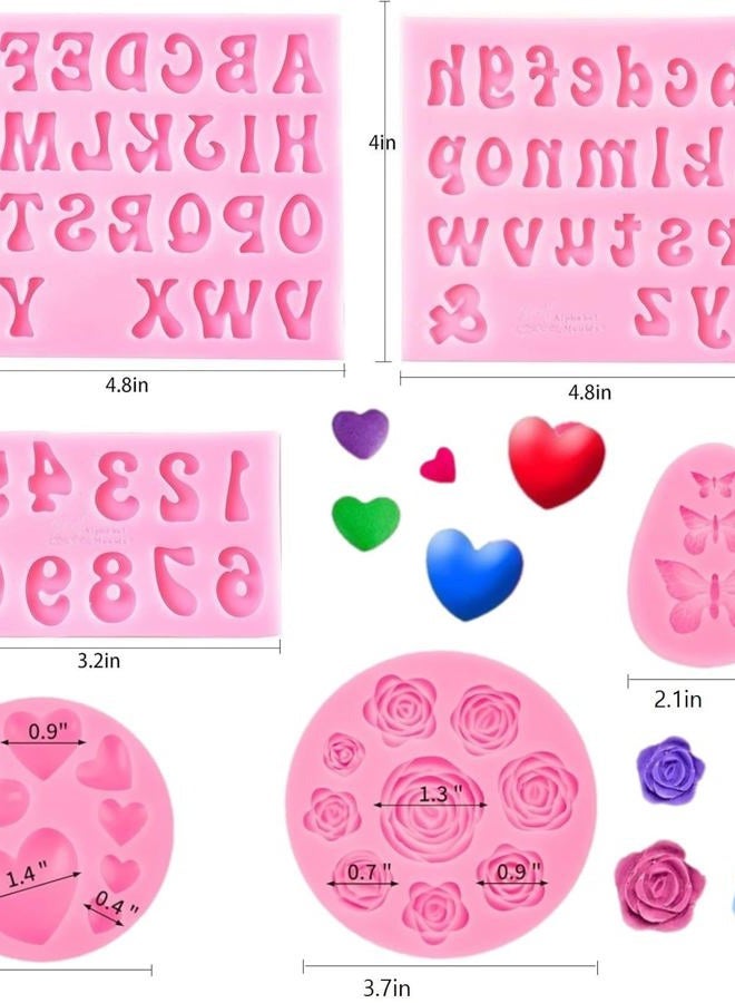 RHLOVY 3 Pieces Letter Molds for Chocolate Covered Strawberries, Silicone Fondant Molds for Breakable Hearts and Cake Decorating, Lowercase Uppercase Number Molds for Candy Gummy Ice Cube Tray Resin - Image 2
