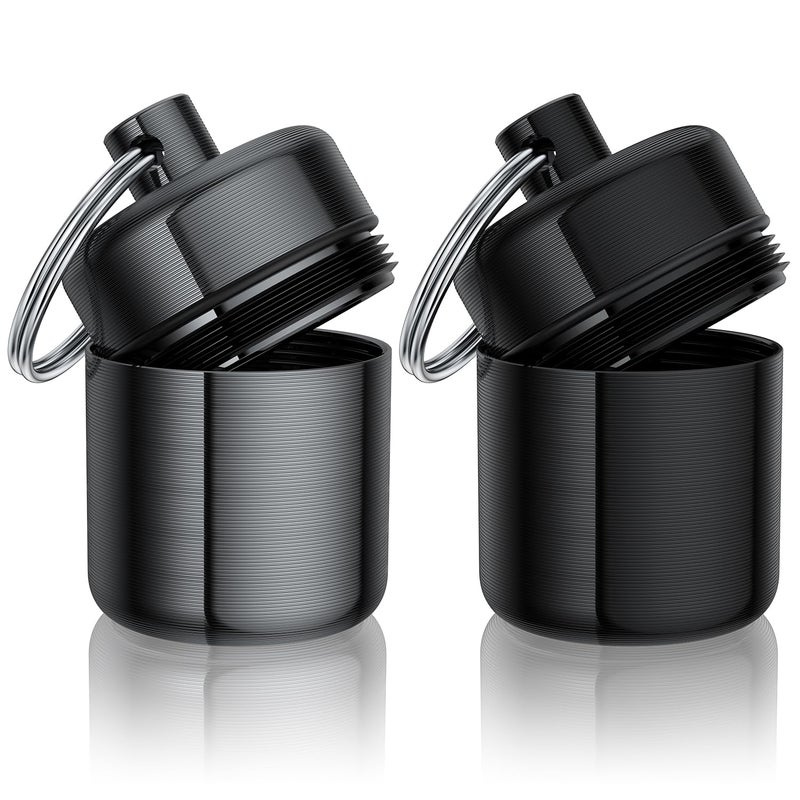 Urekt Ear Plug Carrying Case Keychain(2 Pack), Small Waterproof Metal Earplug Case Ear Plug Holder Container Great for Earplugs, Pills Case Pill Box and Jewelry Holder - Image 1