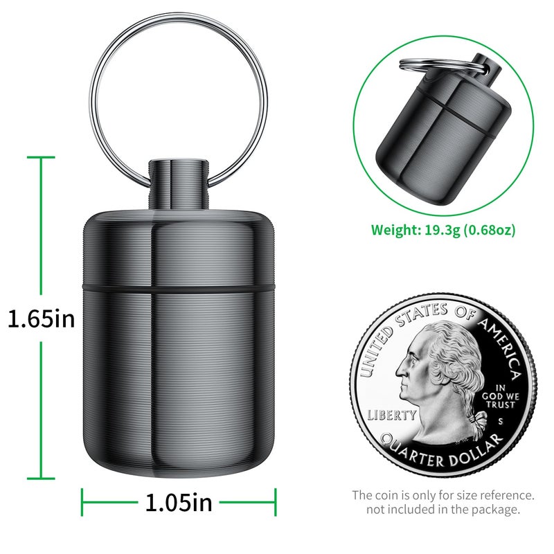 Urekt Ear Plug Carrying Case Keychain(2 Pack), Small Waterproof Metal Earplug Case Ear Plug Holder Container Great for Earplugs, Pills Case Pill Box and Jewelry Holder - Image 2