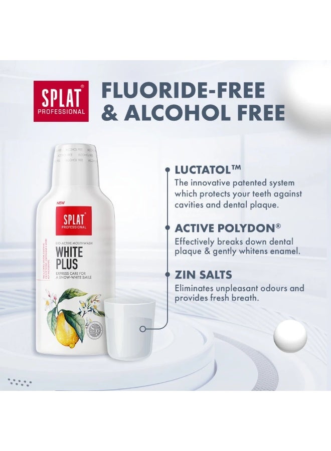Splat Professional Bio‑Active Mouthwash White Plus-Alcohol Free-Fluoride Free-Gently Whitens Enamel-Soothes The Gums-Freshens Breath-Protects Against Plaque And Tooth Decay-Snow White Smile-275Ml (Twin Pack) - Image 3