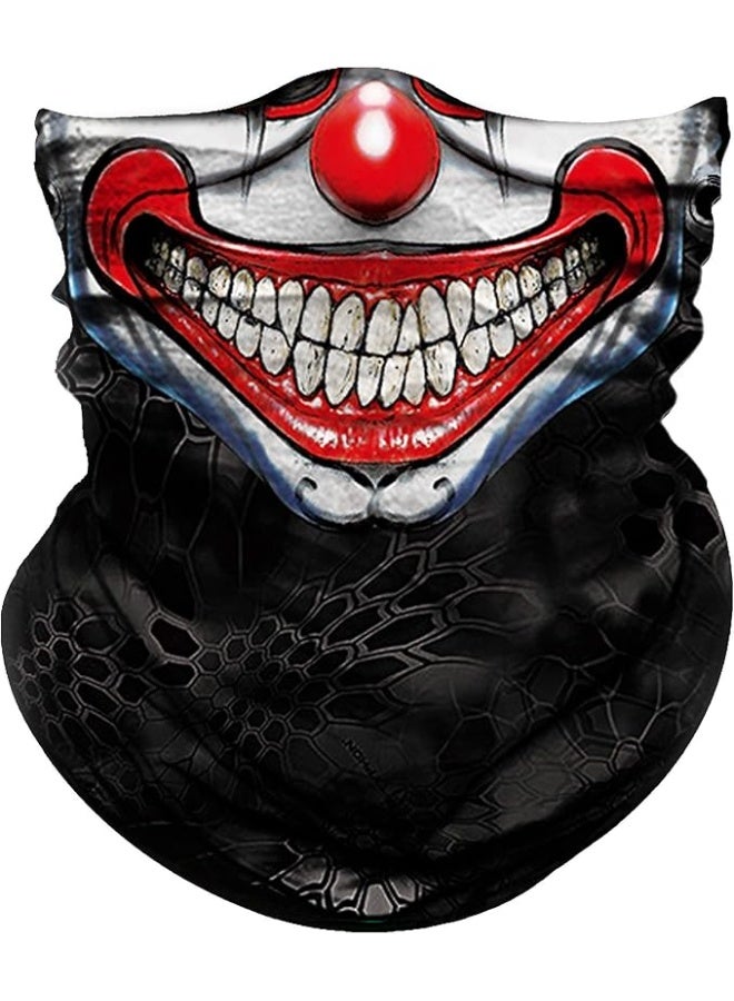 Obacle قناع أوباكل نصف للغبار والرياح وحماية من الشمس والأشعة فوق البنفسجية قناع أنبوبي ثلاثي الأبعاد بدون seams للرجال والنساء قناع أنبوبي رقيق وقابل للتنفس لركوب الدراجات الرياضية (وجه مهرج مبتسم بأسنان مرتبة) - Image 1