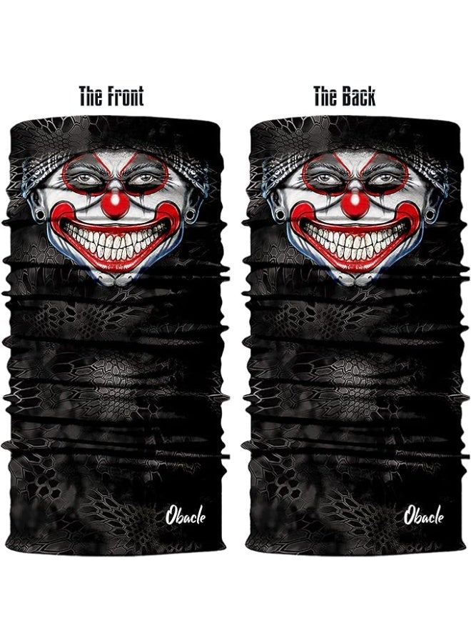 Obacle قناع أوباكل نصف للغبار والرياح وحماية من الشمس والأشعة فوق البنفسجية قناع أنبوبي ثلاثي الأبعاد بدون seams للرجال والنساء قناع أنبوبي رقيق وقابل للتنفس لركوب الدراجات الرياضية (وجه مهرج مبتسم بأسنان مرتبة) - Image 2