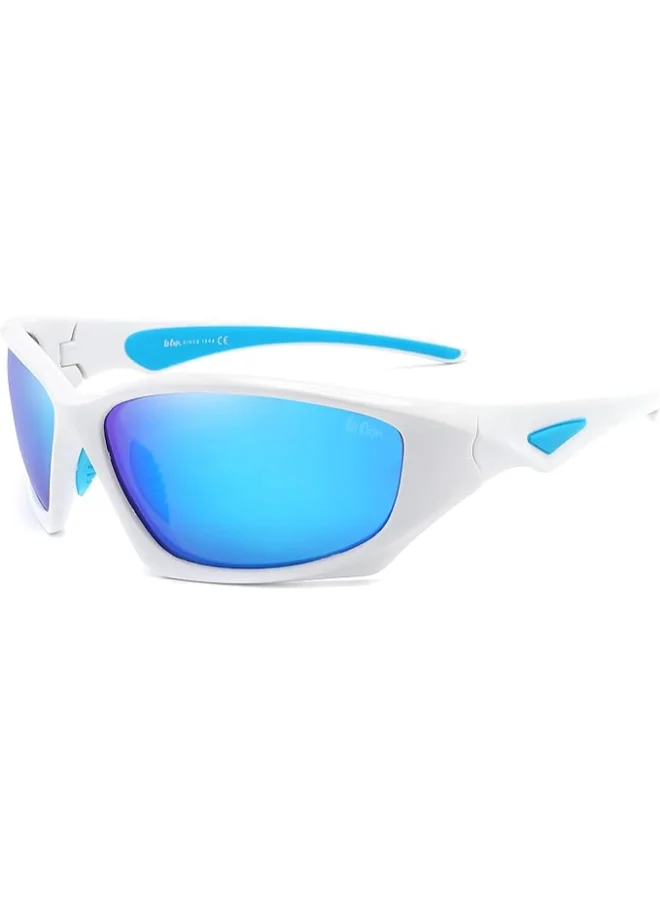 Lee Cooper Polarized Sunglasses White Frame ICE BLUE REVO Mirror Lens 62mm  - LC1011C02