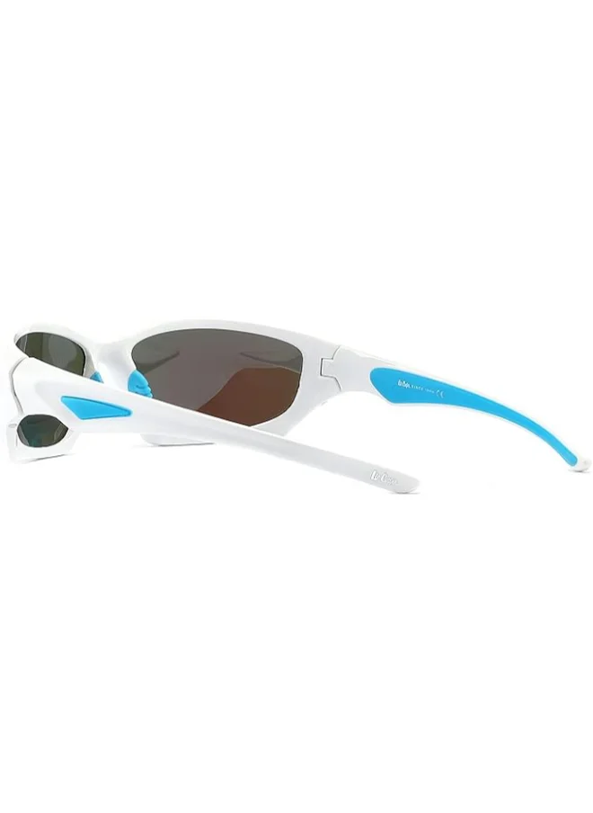 Lee Cooper Polarized Sunglasses White Frame ICE BLUE REVO Mirror Lens 62mm  - LC1011C02