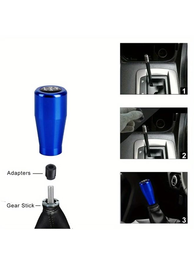 1pc 5 Speed Manual Gear Shift Knob Head Red Aluminum ABS Short Throw Shifter Lever with 3 Adapters M8 M10 M12 2 76inch Design 7 Color Options No Modification Needed for Most Cars Car Interior Upgrade Sleek Metallic Finish Durable - Image 5