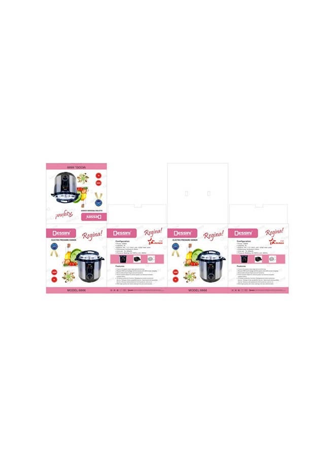 DESSINI Electric Pressure Cooker 6 L 1000 W 6666 Silver/Black - Image 2