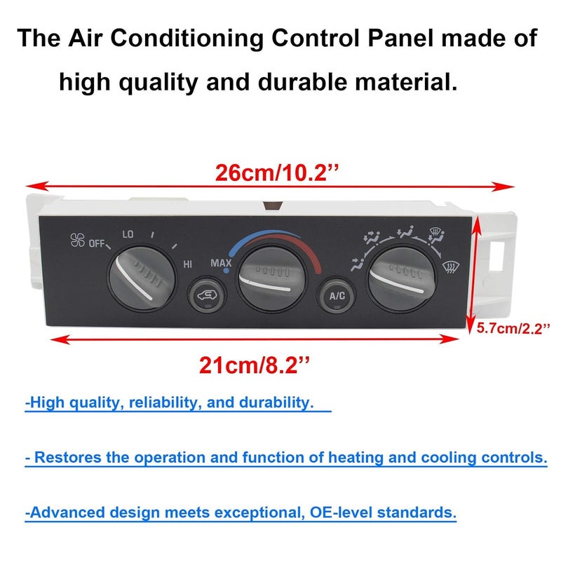MOCW 9378815 15-72548 599-007 AC Heater Control Panel Climate Control Module Switch Without Rear Window Defogger for 1996-1999 Chevy Truck GMC C1500 C2500 C3500 K1500 K2500 K3500 Truck 16231175 - Image 4
