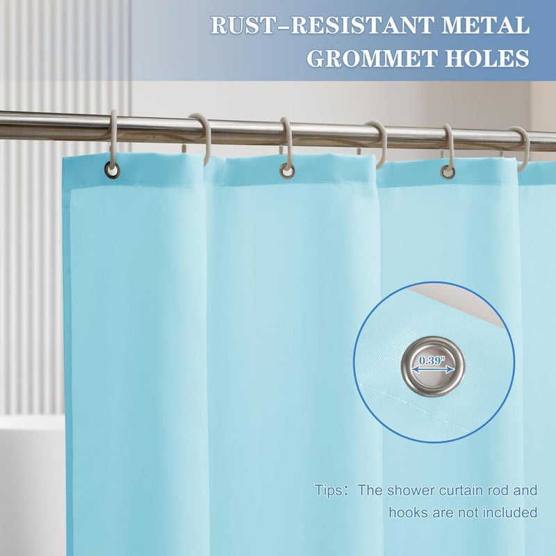Nasitos Fabric Shower Curtain Liners 4 Pack - W72 x H72 - Washable & Water Resistant Cloth Shower Liner for Bathroom, Soft Hotel Quality, Standard Size (Blue, Include 8 Separate Magnets) - Image 5