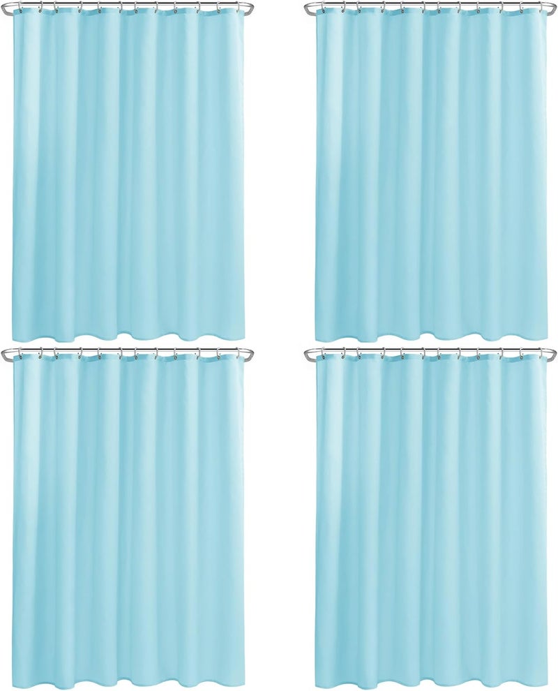 Nasitos Fabric Shower Curtain Liners 4 Pack - W72 x H72 - Washable & Water Resistant Cloth Shower Liner for Bathroom, Soft Hotel Quality, Standard Size (Blue, Include 8 Separate Magnets) - Image 1