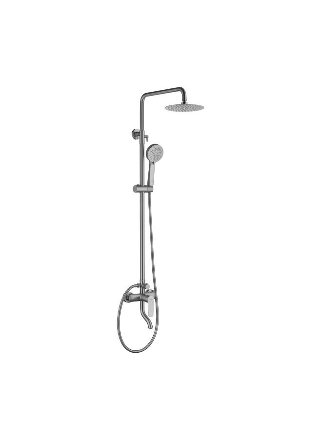 DANUBE HOME Milano Calli Rain Shower Column-Complete Set Matt Gray | Metal Body Shower Column | Rain Shower Set For Toilet Bathroom Washroom Shower Room - Grey  - Image 1