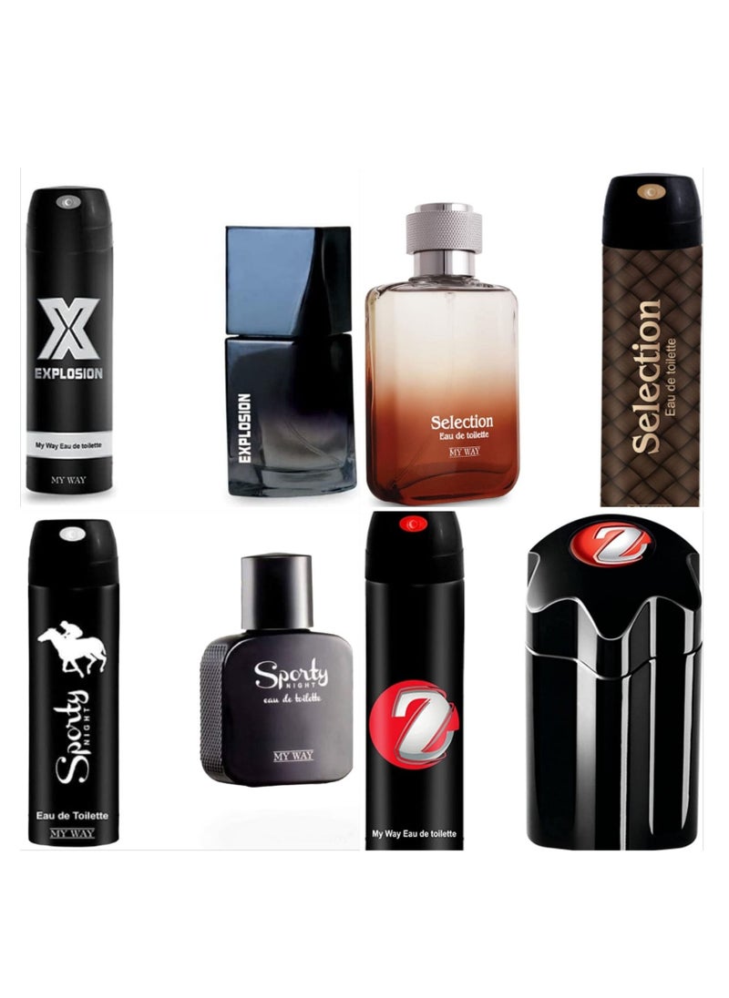 My Way perfumes for men 8 different pieces 