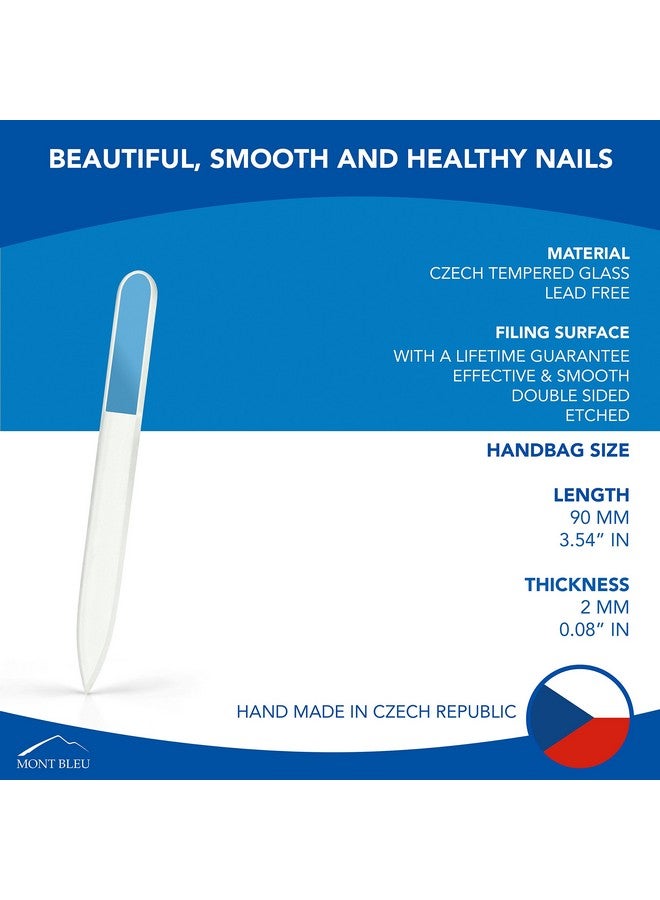 مونت بلو مبرد أظافر زجاجي صغير ممتاز - زجاج مقسّى أصلي من جمهورية التشيك - مصنوع يدويًا في جمهورية التشيك - أفضل مبرد أظافر من الكريستال للأظافر الطبيعية - Image 2