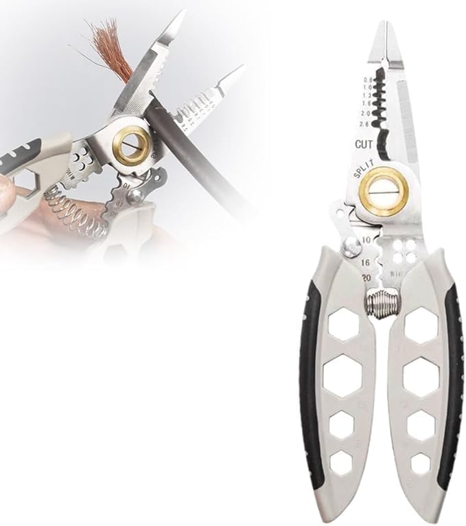 Snevad Multifunctional Wire Stripper Crimper And Cable Cutter Pliers 3in1 Adjustable Tool For Stripping Crimping Cutting Professional Wire Stripper Ergonomic Durable Versatile Tool DIY - Image 1