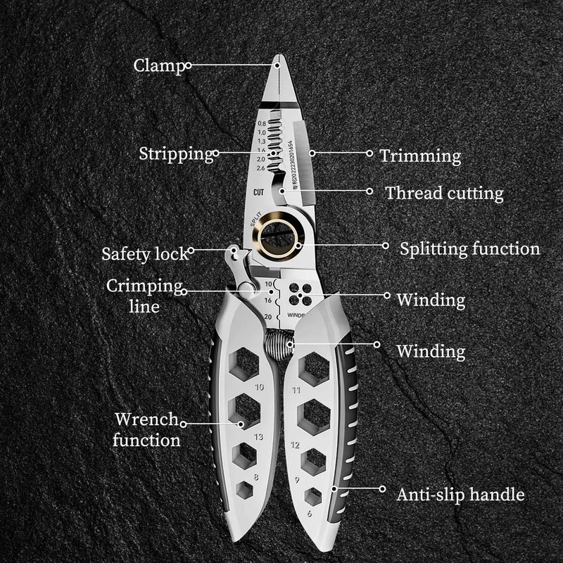Snevad Multifunctional Wire Stripper Crimper And Cable Cutter Pliers 3in1 Adjustable Tool For Stripping Crimping Cutting Professional Wire Stripper Ergonomic Durable Versatile Tool DIY - Image 3