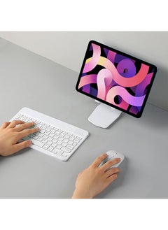 O Ozone Ultra-Slim Bluetooth Keyboard & Mouse Combo Rechargeable Portable Wireless Keyboard Mouse Set for Android Tablet iPhone iPad Computer PC Laptop- White  - Image 2