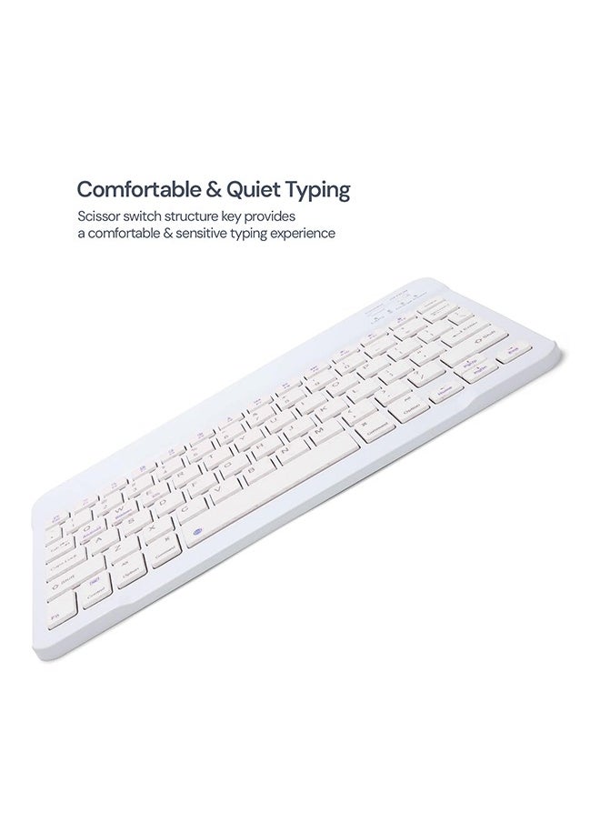 O Ozone - Ultra-Slim Bluetooth Keyboard & Mouse Combo Rechargeable Portable Wireless Keyboard Mouse Set for Android Tablet iPhone iPad Computer PC Laptop- White - Image 1