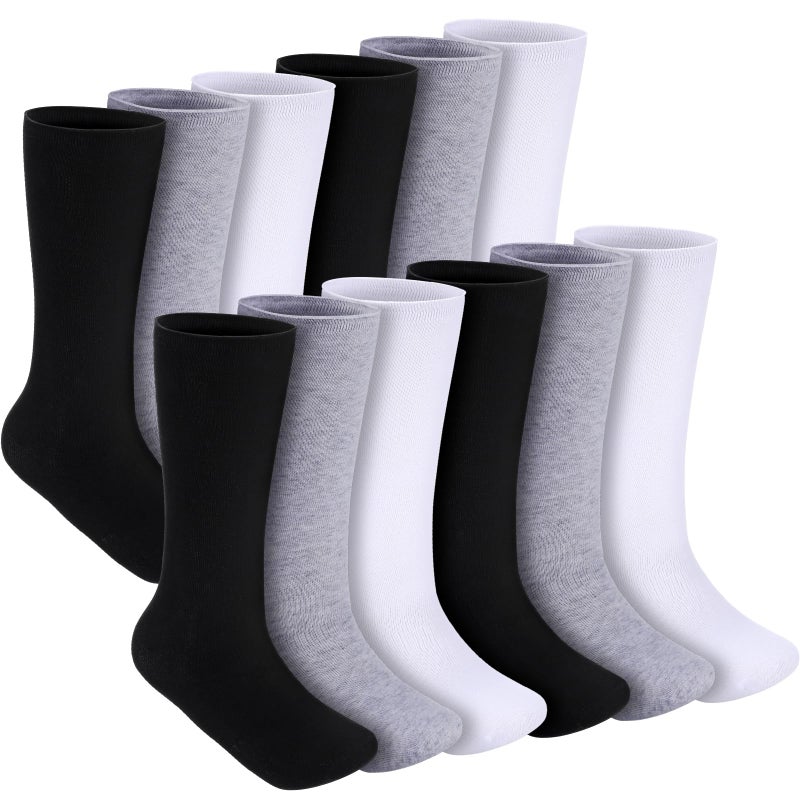Shinymoon 6 Pair Seamless Afo Interface Socks Sensory Seamless Interface Cotton Non Binding Afo Socks(M,White, Black, Gray) - Image 1