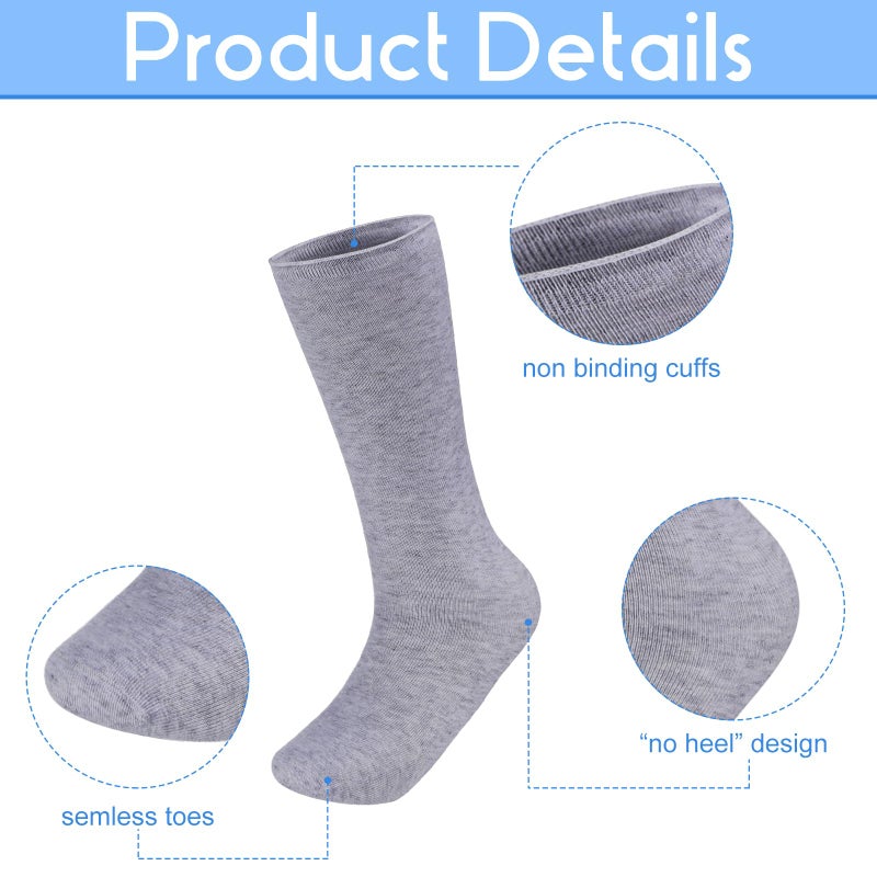 Shinymoon 6 Pair Seamless Afo Interface Socks Sensory Seamless Interface Cotton Non Binding Afo Socks(M,White, Black, Gray) - Image 4