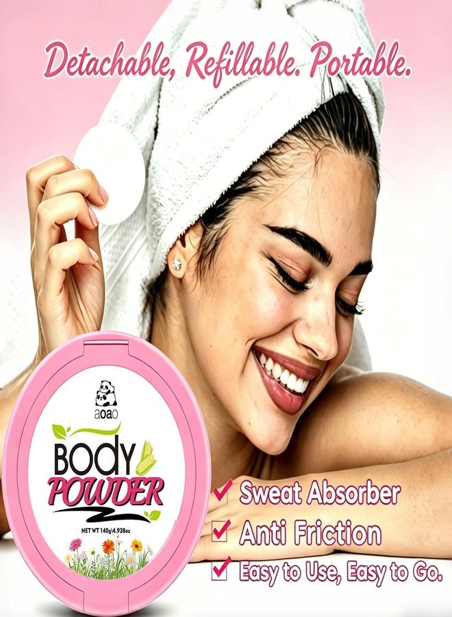 AOAO Talc-Free Dusting Powder for Women, Baking Soda Free, Natural Formula for After Bath Swampy Smooth Finish, Anti-Chafe & Deodorizing for Sensitive Skin, Gentle Daily Freshness with Puff, 5oz - Image 4