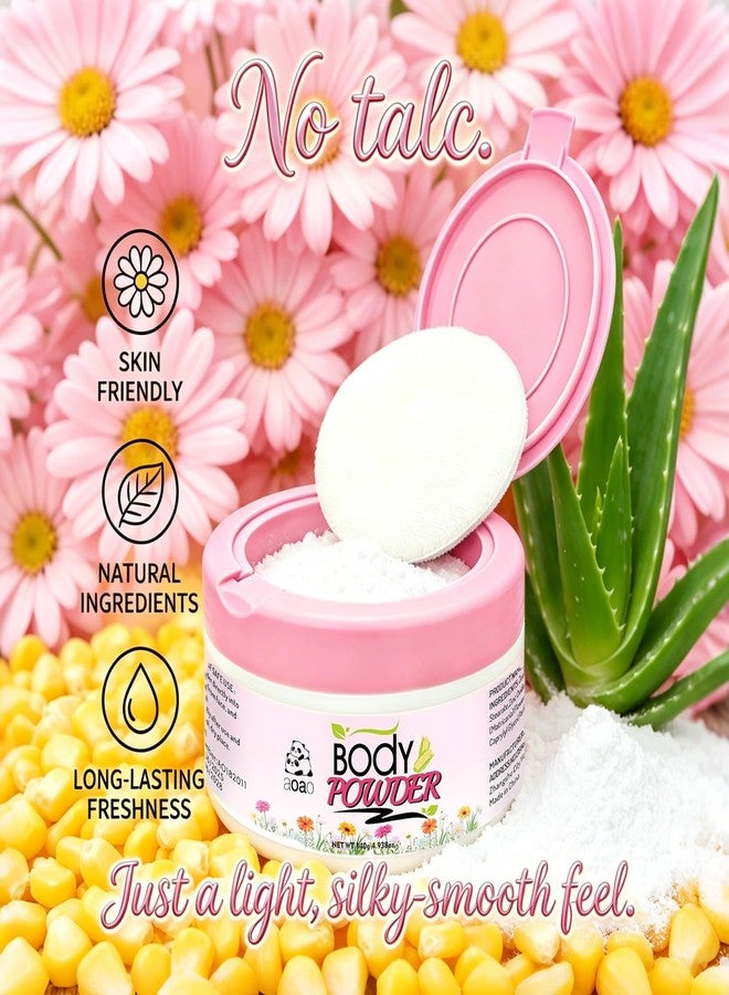 AOAO Talc-Free Dusting Powder for Women, Baking Soda Free, Natural Formula for After Bath Swampy Smooth Finish, Anti-Chafe & Deodorizing for Sensitive Skin, Gentle Daily Freshness with Puff, 5oz - Image 5