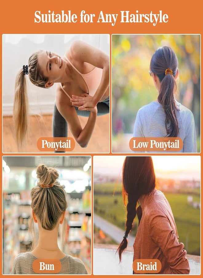 EPARTY ربطات شعر حلزونية - 30 قطعة من ربطات شعر سلك الهاتف للنساء والفتيات والمراهقات، ربطات شعر سميكة ومرنة ومقاومة للماء، ألوان محايدة، ربطات معدنية عالية المرونة. - Image 3