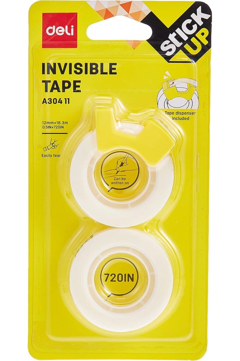 Deli EA30411 Office Tape with Dispenser (Clear, Acrylic) - Image 1