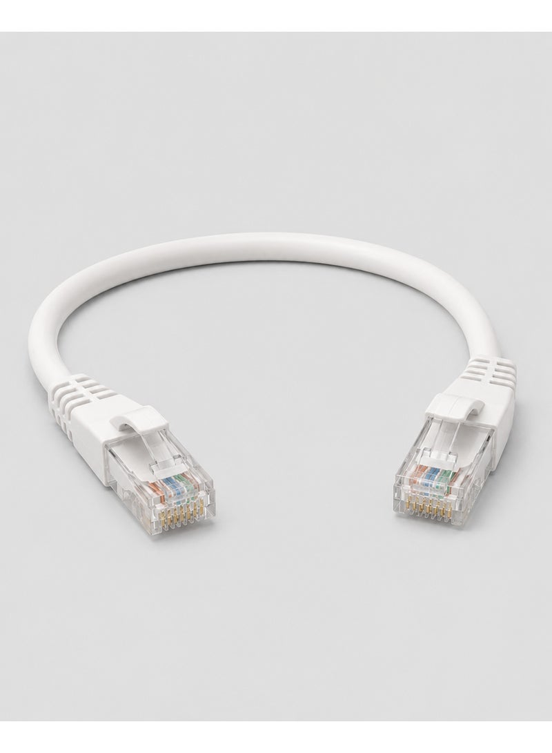 FUJISHKA 100% Pure Copper CAT6 Cable for Routers and Computers - White 50 CM - Image 1