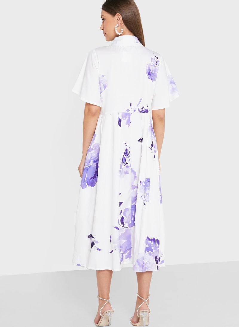 ELLA Floral Poplin Shirt Dress - Image 2