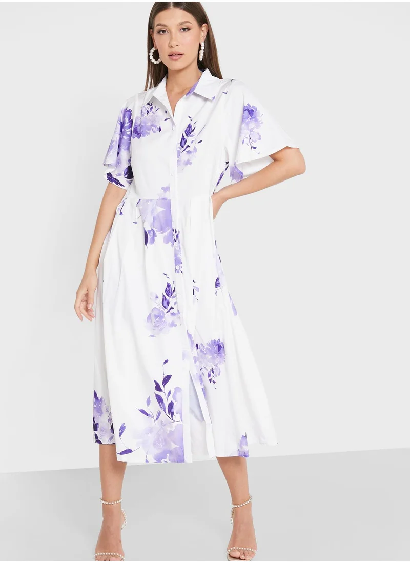 ELLA Printed Flared Dress