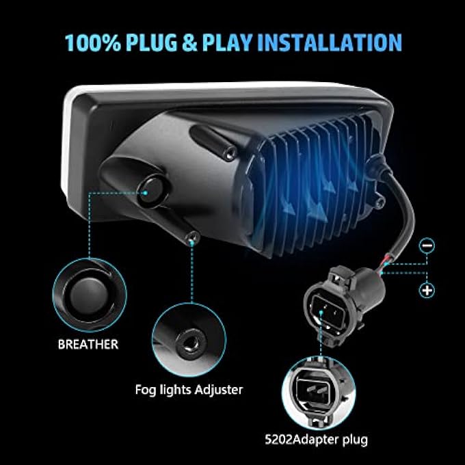 OKSIWA Led Fog Lights Compatible With 20072014 Chevy Silverado 20072015 Suburban 20072013 Avalanche 20072013 Tahoe 20102013 Gmc Yukon Pick Up Truck Bumper Driving Lamps - Image 5